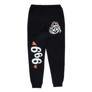 999 Club Burning Hearts Sweatpants Black