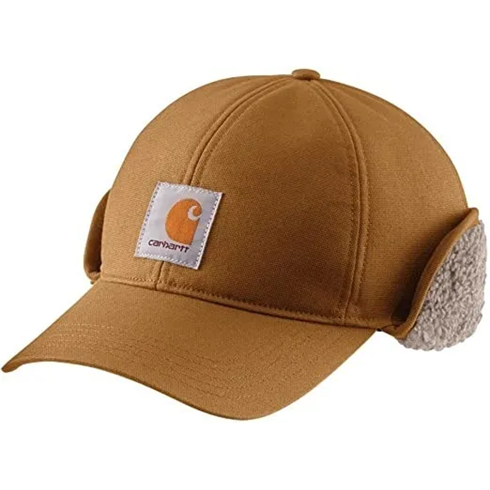 Carhartt Men’s Rain Defender Canvas Earflap Cap – Brown