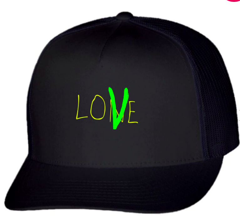 vlone 'lone love' nyc yellow green Trucker Cap