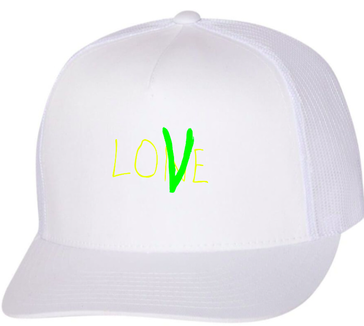 vlone 'lone love' nyc yellow green Trucker Cap