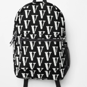 Vlone logo White On Black Backpack Backpack