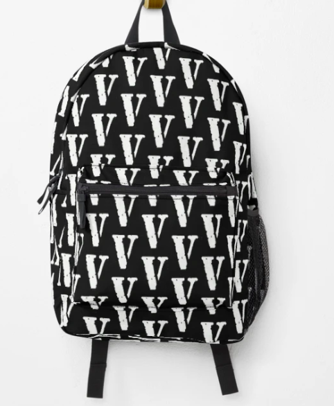 Vlone logo White On Black Backpack Backpack